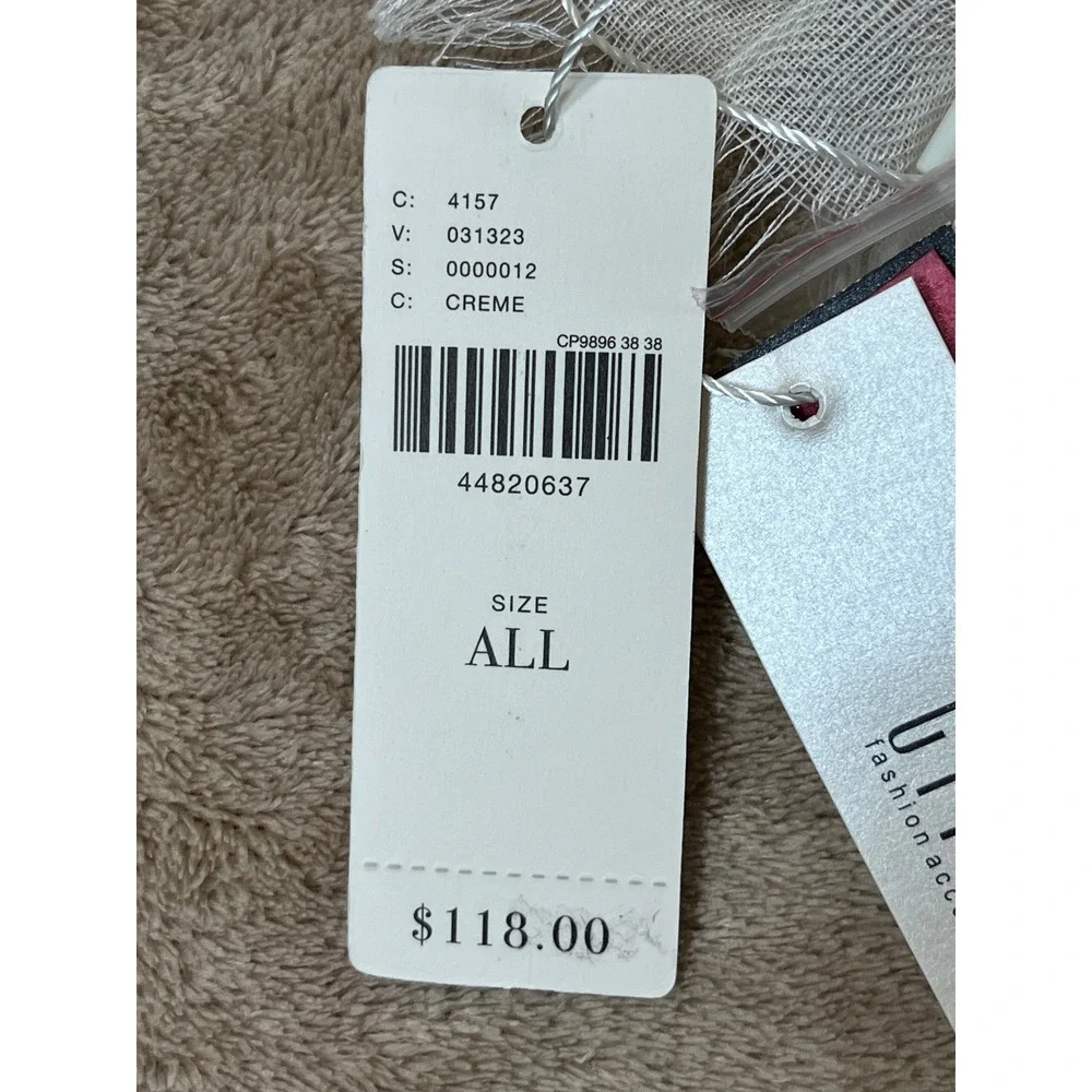 Anthropologie Citrus Ginkgo Leaf Embroidered SilkWool Scarf Yellow NEW MSRP$118